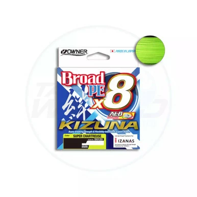 Owner Broad PE Kizuna X8 Braid 275m Super Chartreuse