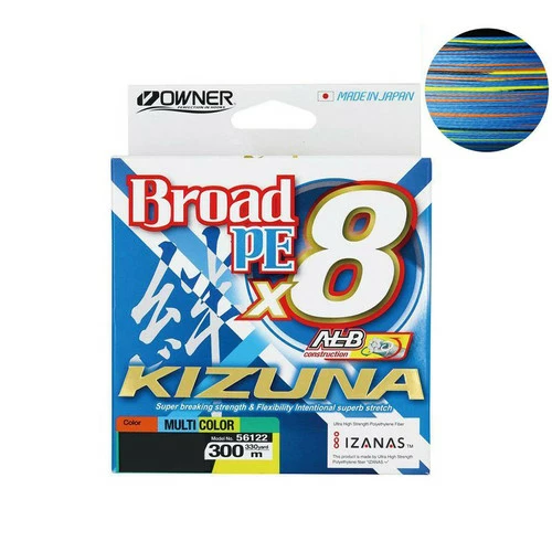 Daiwa Owner Broad PE Kizuna X8 Braid 300m Multi Colour - Image 2